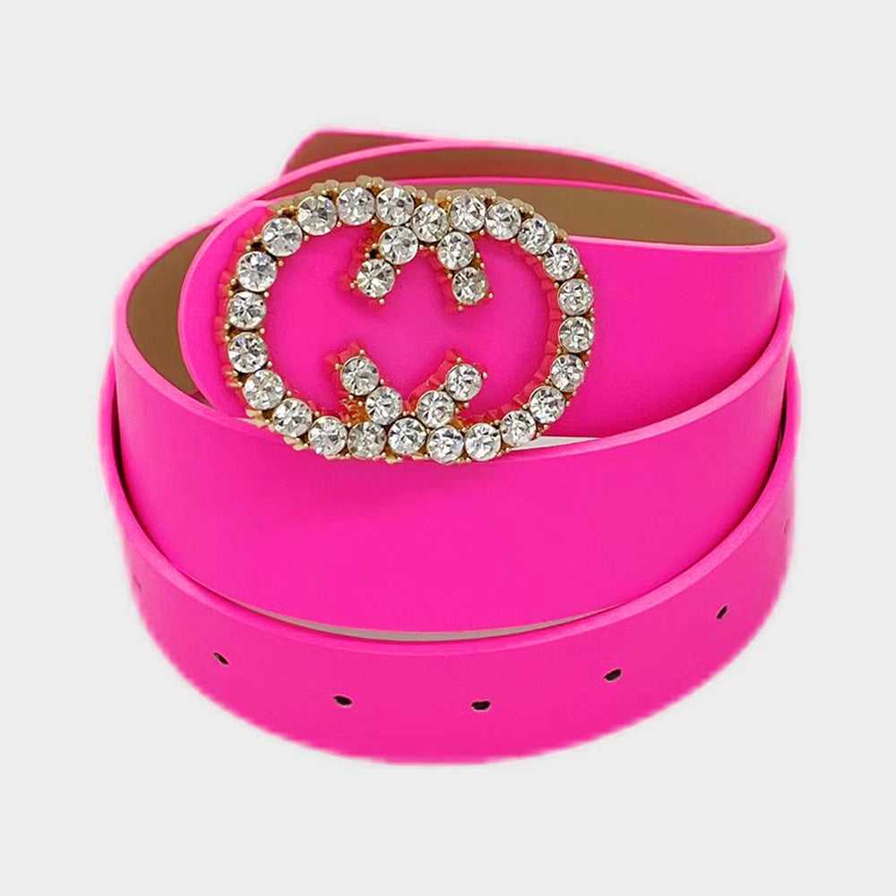 Gucci Pink Belt with Gold Snake Buckle Mayfair 18 Pink Leather Belt | Kurt Geiger main image 2