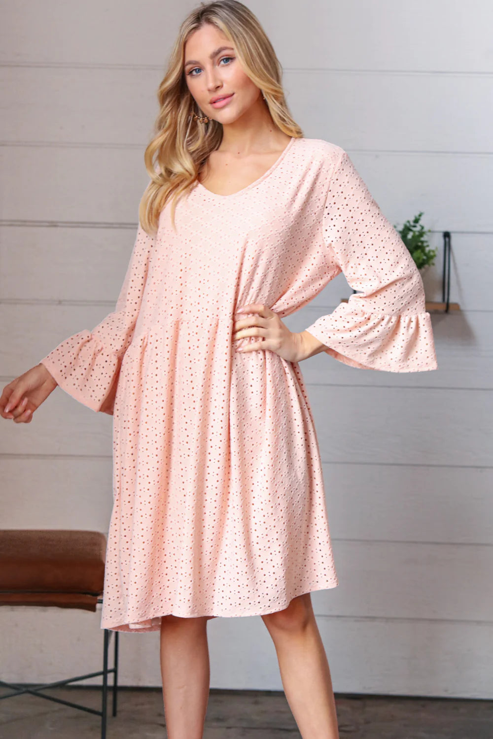 Eyelet Knit Flare Dress GoLden GirL GLitZ Eyelet Knit Flare Dress GoLden GirL GLitZ